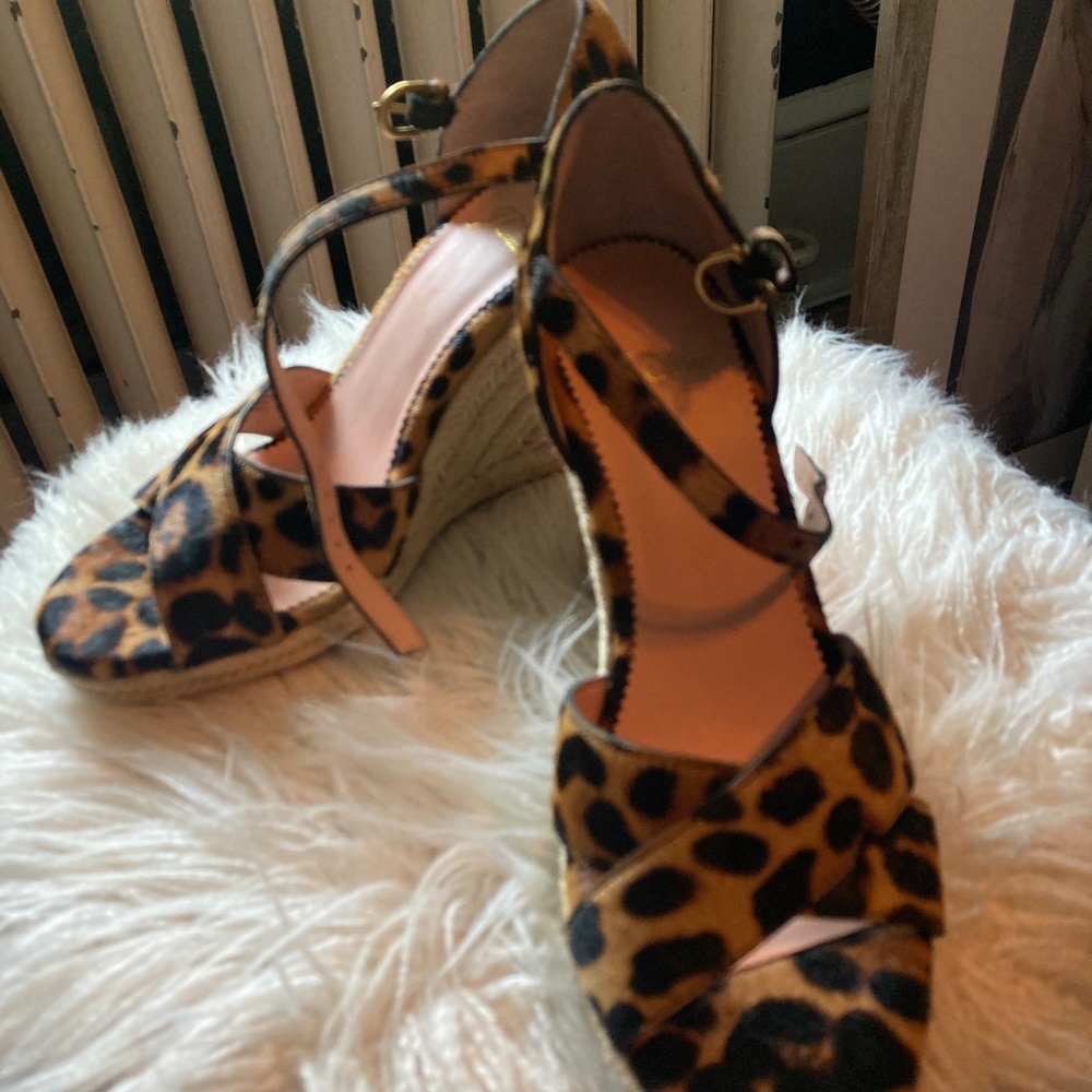 New- j crew calf hair wedges